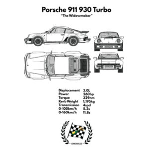 ICON COLLECTION 2/5: Porsche 911 930 Turbo - Black Lettering Design