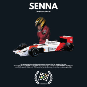 ICON COLLECTION 1/5: Ayrton Senna Homage - White Lettering Design